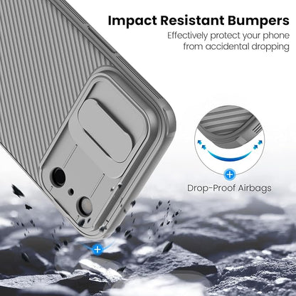 Nillkin for iPhone 17 Pro Case with Slide Camera Cover, Thin Slim Fit, Shockproof Protective, Protector Privacy, Phone Case iPhone 17 Pro Camera Lens Protector 6.3 inch, Gray
