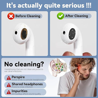 for Airpods Cleaner Kit,Bluetooth Earbuds 3 in 1 Multi-Function Cleaning Pen and Cleaning Putty,for Airpods Pro Phone Charging Port,Earbuds,Headphone, iPod,Case,iPhone,ipad,Laptop (Pink)