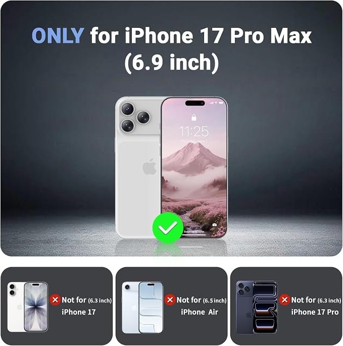jaroco Magnetic for iPhone 17 Pro Max Case, [Compatible with MagSafe][Military Grade Drop Protection][Heavy Duty Protection][Non-Slip][Shockproof] 2-Layer Durable Bumper Phone Case 6.9''-Pink