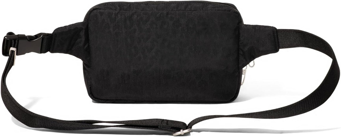 Baggallini Securtex Anti-theft Belt Bag 8.8"x5.5" Crossbody Fanny Pack for Women RFID Wallet Locking Zipper Travel Purse