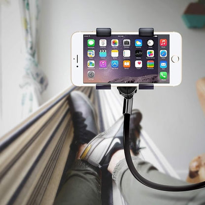ZTON Universal Cell Phone Holder, Universal Mobile Phone Stand, Lazy Bracket, Flexible Long Arms Clip Mount for iPhone, LG, etc.in Office Bedroom Desktop.(Black)