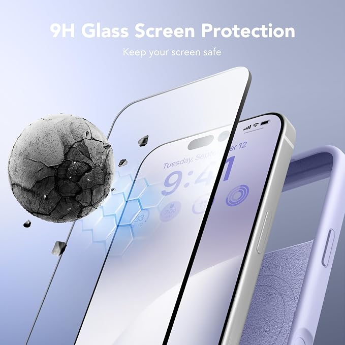 GONEZ Magnetic for iPhone 17 Pro Max Case, Compatible with MagSafe, [Screen Protector + Camera Lens Protector], Liquid Silicone Anti-Scratch Shockproof Protective Phone Case 6.9 inch, Lilac