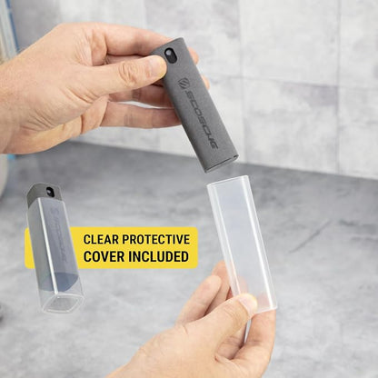 Scosche 2-in-1 Electronic Cleaner Spray with Microfiber Cloth for Electronics, Streak-Free Cleaning for TV, Computer, Phone, iPhone, Laptop, MacBook, Car Screen, 20ml Small Spray Bottles 2 Pack, Gray