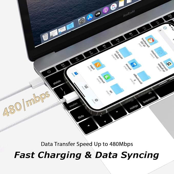 3 Pack iPhone 17 USB C Charger Fast Charging,20W Type C Port Wall Charger Power Brick with USB C to C Braided Cable Compatible with iPhone 17/17 Pro/17 Air/17 Pro Max/16/16 Pro/16 Plus/16 Pro Max/15