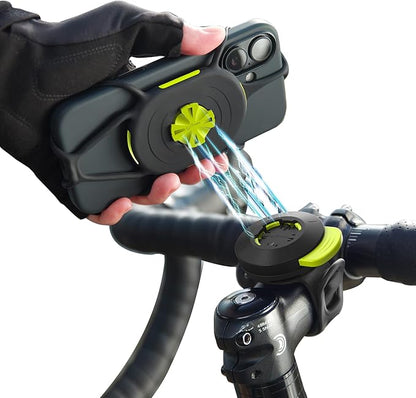 BONE Bike Tie Connect Kit 3, Magnetic Bicycle Phone Mount for Stem, Detachable & 360° Rotatable Silicone MTB Holder, Cycling Phone Carrier for iPhone & 4.7"–7.2" Smartphones (Magnetic - Stem)