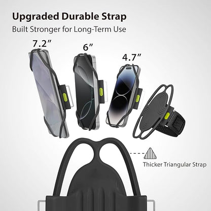 BONE Run Tie 3, Running Phone Armband, Skin-Friendly Silicone Sport Armband with Dual Layer Structure for Heat-Dissipation, Workout Phone Holder for iPhone and 4-7"-7.2" Smartphones (2-Size Combo)