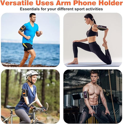 Phone Armband Holder for Running,3D Design Cell Phone Armband with Zipper Pocket for Earbuds Car Keys,Water Resistant Sport Running Arm Band for iPhone 16 15 14 13 12 11 Pro Max Fit Up to 6.9''