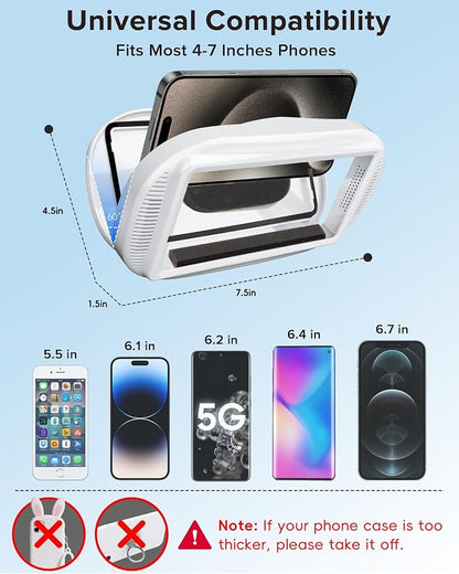 3rd GEN Shower Phone Holder Waterproof & Anti-Fog, HD Touch Screen, Enhanced Sound, Retractable 480° Adjustable Phone Holder for Shower, Kitchen, Easy Install, Perfect for 4-7 inch Phones