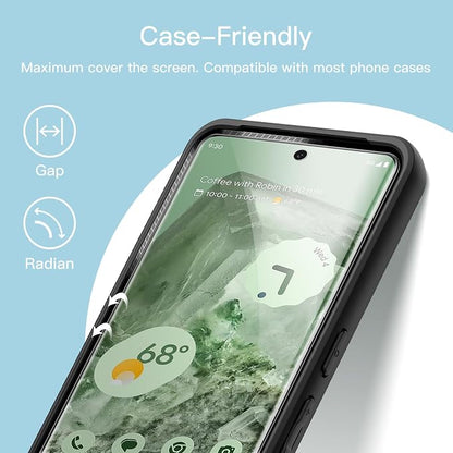 JETech Screen Protector for Google Pixel 8, 2+2 Pack | with Camera Lens Protector, Flexible TPU Film, Fingerprint ID Compatible, HD Clear, Easy Installation
