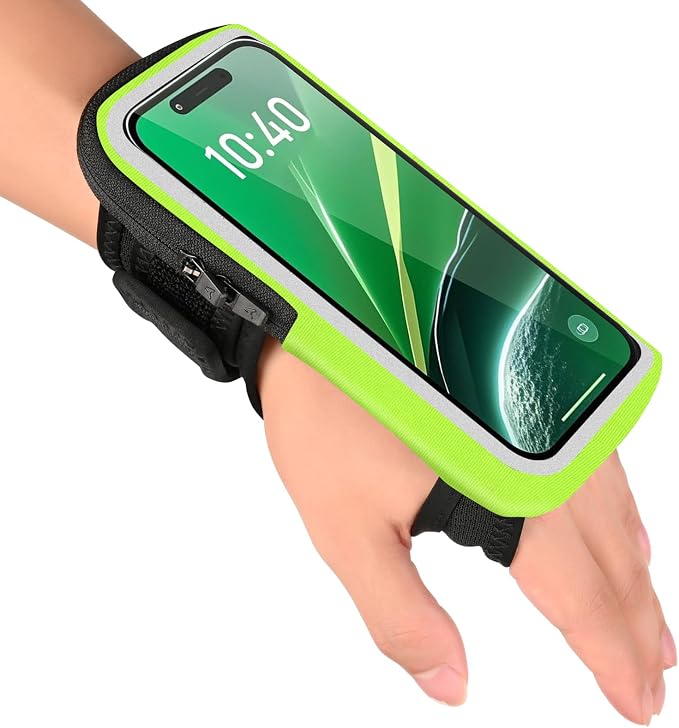 Wrist Phone Holder for Running, Forearm Armbands, Running Armband with Card Slot for iPhone Pro Max Plus (16/15/14/13/12/11/X/XR), for Galaxy S24/S10, Wristband Up to 7.0'' Phone
