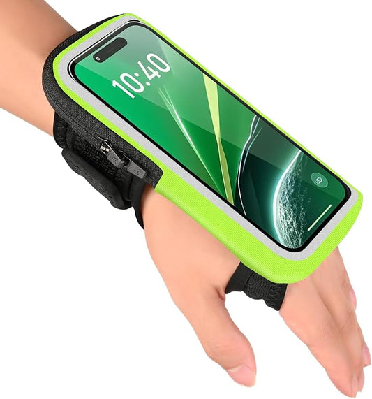 Wrist Phone Holder for Running, Forearm Armbands, Running Armband with Card Slot for iPhone Pro Max Plus (16/15/14/13/12/11/X/XR), for Galaxy S24/S10, Wristband Up to 7.0'' Phone