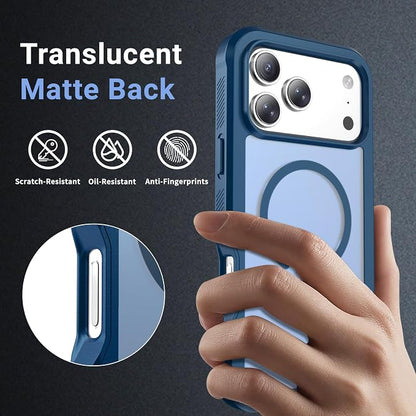 jaroco Magnetic for iPhone 17 Pro Max Case, [Compatible with MagSafe][Military Grade Drop Protection][Heavy Duty Protection][Non-Slip][Shockproof] 2-Layer Durable Bumper Phone Case 6.9''-Deep Blue