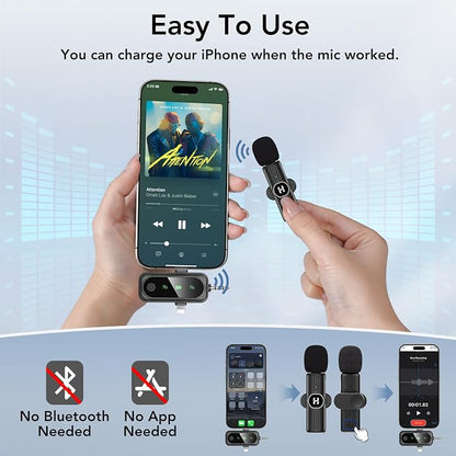 3 in 1 Mini Wireless Lavalier Microphone for All Devices (iOS, Andriod, Camera, PC) - Noise Reduction Lapel Mic for Recording, Clip on Omni Lav Mic for Video Recording, Tiktok, YouTube, Vlog