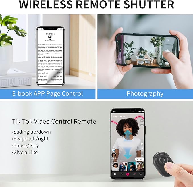 Phone Holder for Bed Desk, Overhead Phone Mount with Wireless Remote, Flexible Phone Stand Lazy Bracket Mount Long Arms Clamp for iPhone, Samsung, Google Pixel, Moto