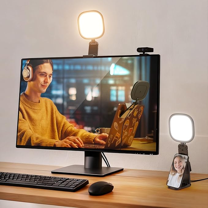 NEEWER Basics 5" 10W Monitor Light for Video Conference, Bi Color Edge Lit USB LED Panel with Stand, CRI95 Lamp Lighting for Laptop Computer Webcam Zoom Call Desk Streaming Recording, NL10