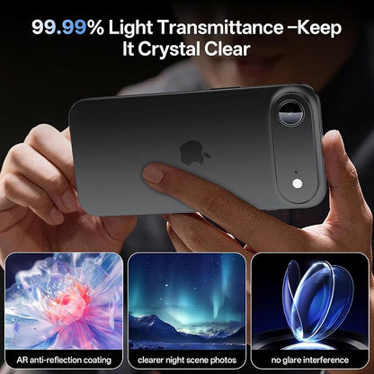 Camera Lens Protector for iPhone Air 6.5"（2025）-Single Piece,Ultra Thin Aluminum Alloy Frame,9H Dual-Strength Glass with 99% AR Light Transmittance,Case Friendly, Black