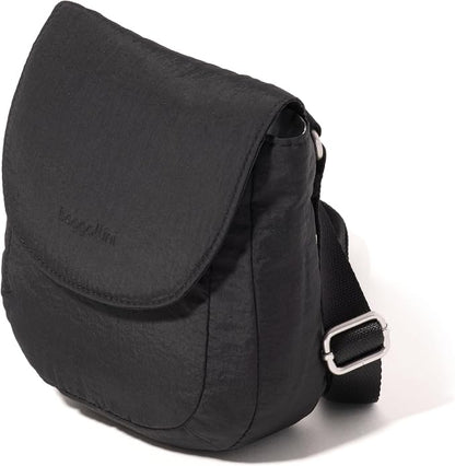 Baggallini Swift Flap Mini Crossbody - 6.3"x7" Lightweight Small Travel Purse with Crossbody Strap and RFID