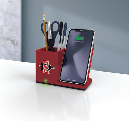 SOAR NCAA Unisex Wireless Charging Stand with Desktop Organizer