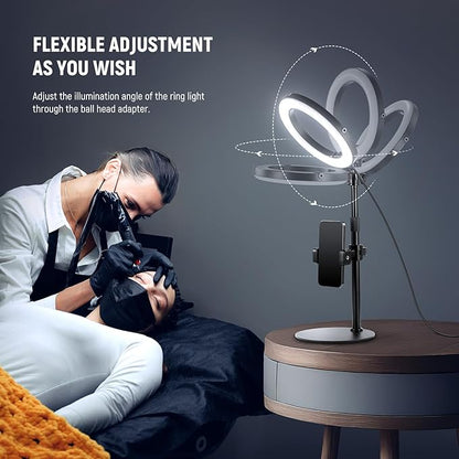NEEWER 12" 24W High Power Desk Ring Light with Stand/Phone Holder, LED Selfie Video Conference Lighting for iPhone Streaming Makeup Vlog Recording Laptop Computer Webcam Zoom Call Podcast, RH12B