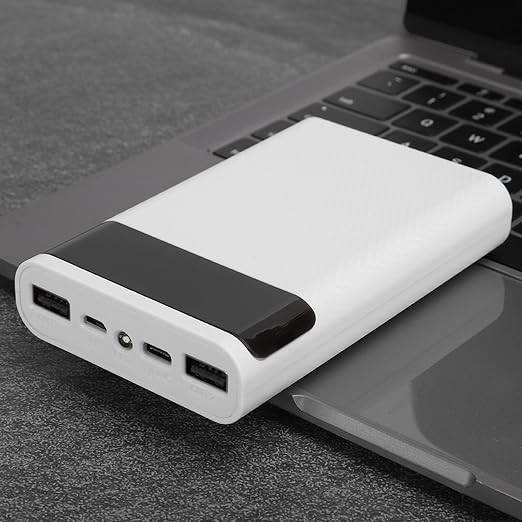 ABS Portable DIY Battery Case Kit for Charging, DIY Power Bank for All Mobile Phone, Black, 5V2A Output, Model, 85g (White)