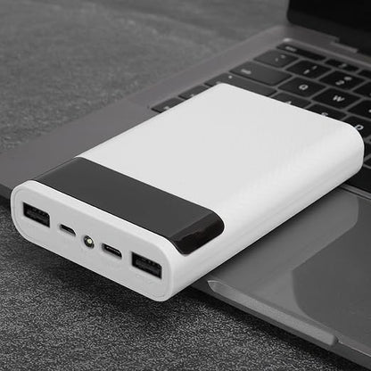ABS Portable DIY Battery Case Kit for Charging, DIY Power Bank for All Mobile Phone, Black, 5V2A Output, Model, 85g (White)