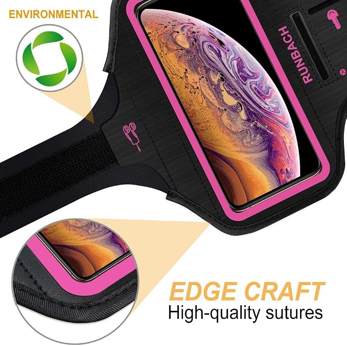 Armband for iPhone 16 Pro Max/16 Plus/15 Pro Max/15 Plus/iPhone 14 Pro Max/14 Plus/13 Pro Max/12 Pro Max/11 Pro Max/Xs Max,Running Exercise Arm Band for iPhone Max (Pink)