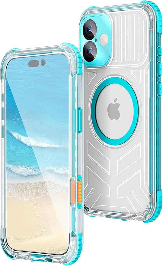 WIFORT for iPhone 16 Plus Waterproof Case, [IP68 Underwater] [Blue Light Filter Lens] [15FT Military Shockproof], Fit for Magsafe Full Body Magnetic Frosted Phone Case with Lanyard, 6.7" Teal