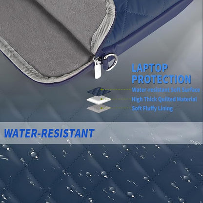 Puffy Quilted Travel Cable Electronic Organizer for Accessories Laptop MacBook Power Adapter, Wireless Mouse, for iPhone Charger, Cellphone, Power Bank