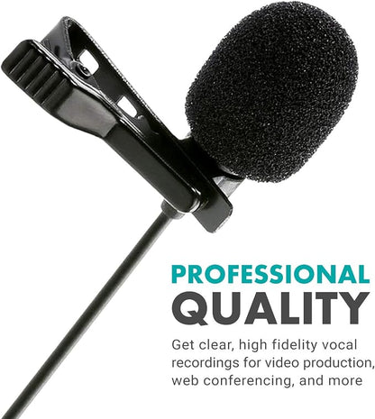 Movo M1 USB Lavalier Lapel Clip-on Omnidirectional Computer Microphone for Laptop, PC and Mac, Perfect Podcasting, Gaming, Streaming and Desktop Mic (20-Foot Cord)