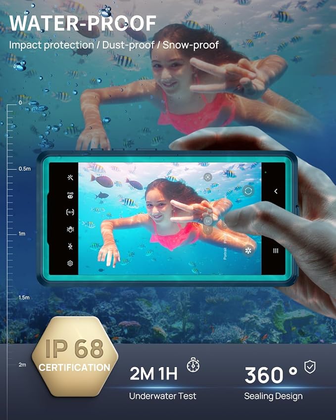 Lanhiem Magnetic for Samsung Galaxy S26 Ultra Case, IP68 Waterproof Dustproof Case, [Compatible with Magsafe] [Built-in Lens & Screen Protector] Full Body Shockproof Rugged Phone Case 6.9 inch, Blue