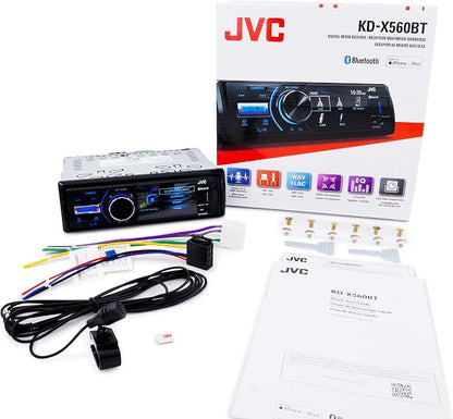 JVC - KD-X560BT - Digital Media Car & Marine Bluetooth Receiver iPhone/Android/USB/AUX Car Stereo with Rear Camera Input