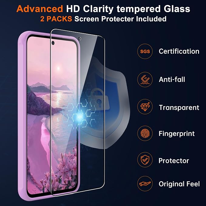 Compatible for Samsung Galaxy A56 5G Phone Case: A56 Case [Mag-Safe Fit] with 2PC Tempered Glass Screen Protector,Matte Translucent Soft-Touch Skin/Full Body Protection for Cell Phone A 56 Cover,Pink