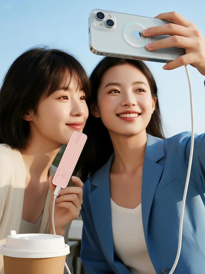 Miady 2-Pack Small Portable Charger 5000mAh Power Bank Travel Battery Pack | Dual USB丨Pocket Size丨Lightweight丨for Backpack丨Compatible with iPhone Android etc丨18.5Wh丨Flight-Safe丨Ultra-Compact丨Blue+Pink