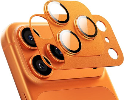 MAGIC JOHN for iPhone 17 Pro Camera Lens Protector 6.3'', HD Clear, Magnetic Tempered-Glass Lens Film, Ultra-Tough, Anti-Scratch, Case Friendly, 2 Pack,Orange