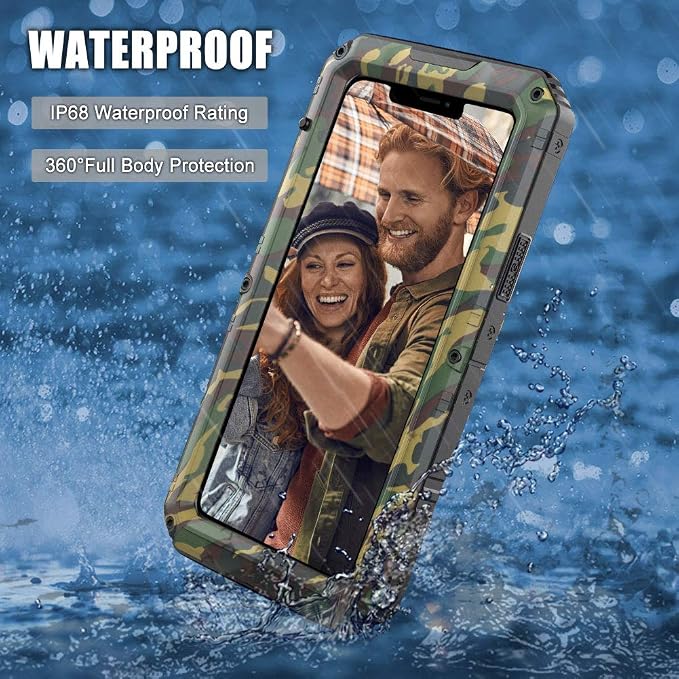 Mitywah Waterproof Case for iPhone 11 Pro, Heavy Duty Military Grade Shockproof Cover Built-in Screen Protection, Rugged Thick Full Body Protect Metal Case for iPhone 11 Pro, Camouflage