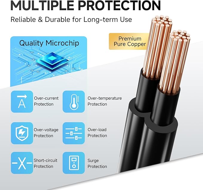 UL Listed 10 Pack 12V 1A 10ft Power Supply Adapter, AC to DC 12W 12V 1000mA 800mA 500mA Replacement Power Cord for CCTV Security Camera DVR LED Strips Router BT Speaker LED Mirror Desk Lamp and More
