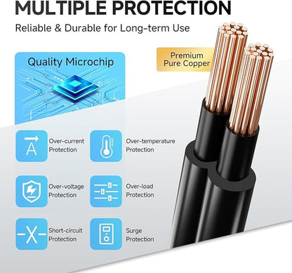UL Listed 10 Pack 12V 1A 10ft Power Supply Adapter, AC to DC 12W 12V 1000mA 800mA 500mA Replacement Power Cord for CCTV Security Camera DVR LED Strips Router BT Speaker LED Mirror Desk Lamp and More