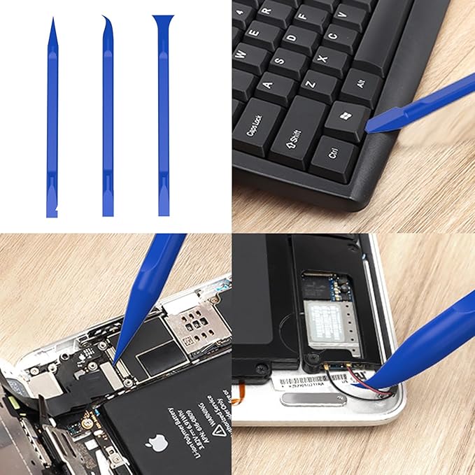 10pcs Plastic Spudgers + 2 Metal Triangular Pry Bar Set for iPad, Laptop, iPhone, Nintendo Switch, Keyboard, MacBook, Xbox, PS4, Desktop LCD, Handheld Game Console, hp Removal kit