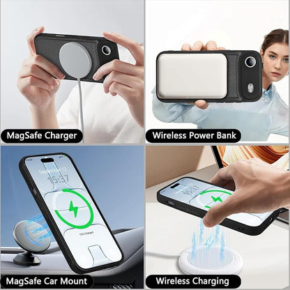 Wallet Case for iPhone Air with Card Holder/Crossbody Wallet/Strap,[RFID Blocking][Magnetic] PU Leather Phone Case for iPhone Air,6.5 in,Black