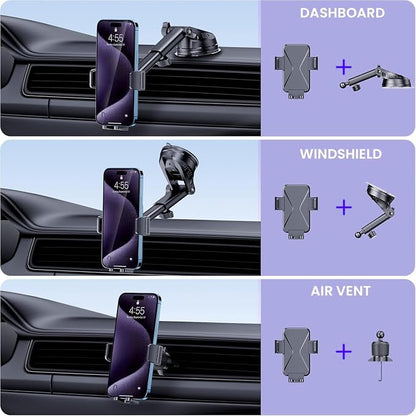 Universal Car Vent Phone Mount: 360° Swivel Holder for Smartphones, Secure Hands-Free Cradle for Easy Navigation & Calls