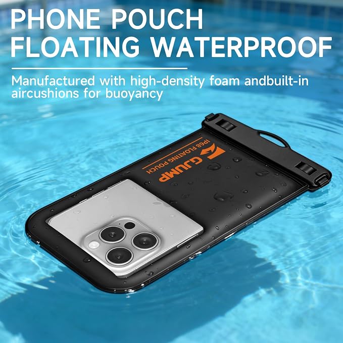 Waterproof Phone Pouch Floating 2 Pack, IP68 Dry Bag Compatible with iPhone 17 16 15 14 Pro Max, Underwater Phone Case for Snorkeling Beach Swimming Cruise Travel Essentials