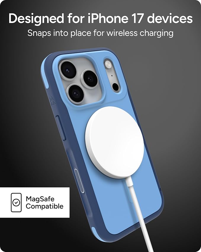 ZAGG Sedona Snap Case for iPhone 17 Pro - Blue Royal Ember, Drop Protection (13ft/4m), Graphene-Reinforced Multi-Layer Protection, MagSafe Phone Case with Impact-Absorbing Bumpers, Slim & Lightweight