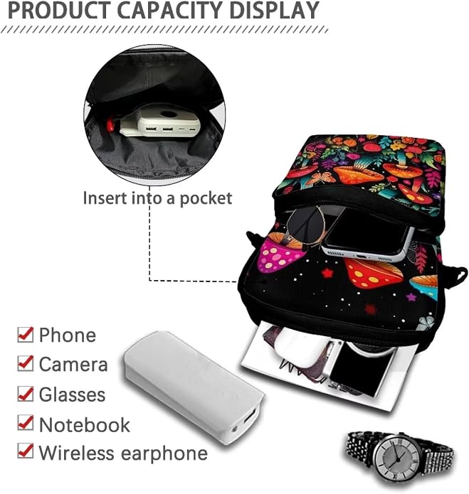 Men's Crossbody Bag, Small Cell Phone Wallet, Women's Shoulder Handbag, Travel Gym Bag