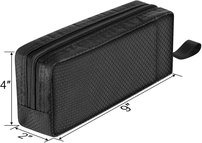 CM Travel Cable Organizer Case Portable Computer Accessories Zipper Mesh Pouch for Holding Laptop Mouse, Power Bank, USB, Adapter, Charger, Cellphone and Cosmetics (Case ONLY)
