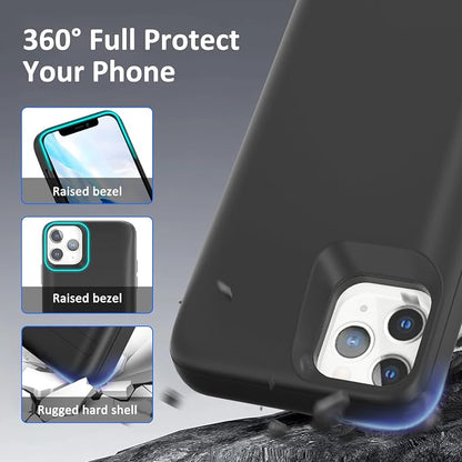 Battery Case for iPhone 11 Pro(5.8"), Real 8500mAh Slim Rechargeable Extended Charging Case Power Bank with Stand, Portable Protective Battery Backup for iPhone 11 Pro Black