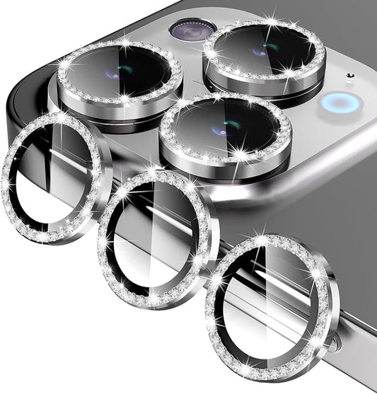 Jeluse Camera Lens Protector for iPhone 17 Pro Max/17 Pro/16 Pro Max/16 Pro/15 Pro Max/15 Pro/14 Pro Max/14 Pro, 9H Tempered Glass Screen Protector Cover Alignment Kit Metal Individual Ring