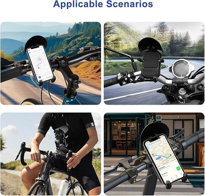 Motorcycle Rear View Mirror Phone Mount Compatible with 4.8-7" Cell Phone 360° Rotatabe Motorbike Rearview Mirror Phone Holder with Vibration Dampener for Motorcycle ATV Scooter Moped Bike Stroller