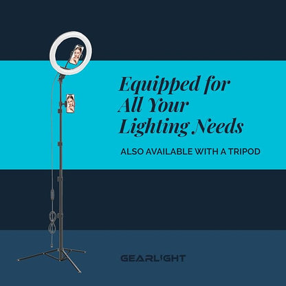 GearLight Selfie Ring Light for Computer or Phone - iPhone Compatible LED Lighting for Laptop Webcam, Video Recording - Rechargeable Circle Clip - Cute Stuff & Room Decor - White - 3.5 inch