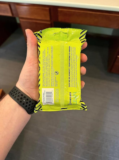 Fortress Electronic Wipes (25 ct, Pack of 4) To-Go Tech Wipes for Screens, Phones, Keyboards, TV Monitors, Computer Screens, and More [Travel Size] Skin-Safe