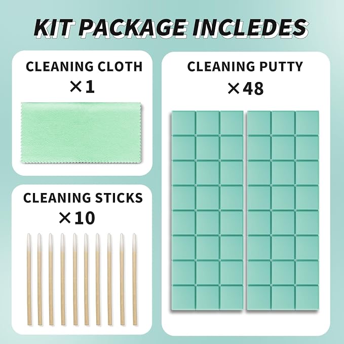 Cleaning Putty, Phone Cleaning Kit, Remove Ear Wax& Dirt& Gunk from Device's Small Crevices, for AirPod Cleaner Kit for Airpods Charging Case/Headphones/Phone/Electronics(Green)